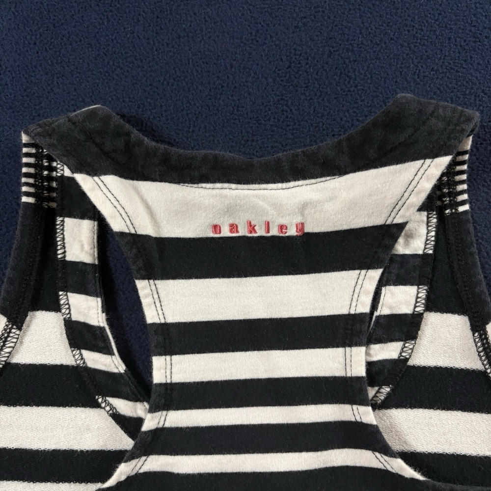 Oakley Vintage Striped Henley Racerback Tank Top Womens Small Y2K Surf Skate - Picture 4 of 6